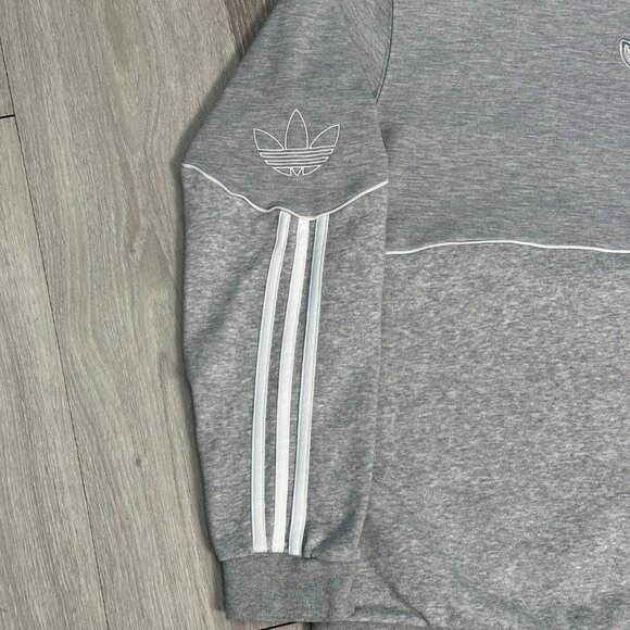 Adidas Originals Center Logo Men's Gray Crewneck Sweatshirt - Size Small - Picture 5 of 8
